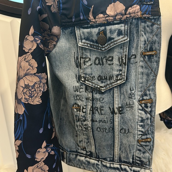 Desigual Denim Floral Jacket Size 38 - Picture 5 of 5